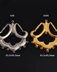 925 Sterling Silver & 24K Gold Vermeil Chandelier Component for Earring, Pendant, Chandelier Connector, Jewelry Finding, SV50/S50