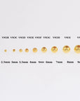 24K Gold Plated Seamless Round Beads, 925 Silver Round Beads in 24K Gold Vermeil, Round Shape Seperator Beads, Jewelry Supplies, VM3 A-J