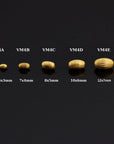 24K Gold Plated Seamless Oval Beads, 925 Silver Corrugated Oval Beads in 24K Gold Vermeil, Olive Shape Beads, Jewelry Supplies, VM4 A-E