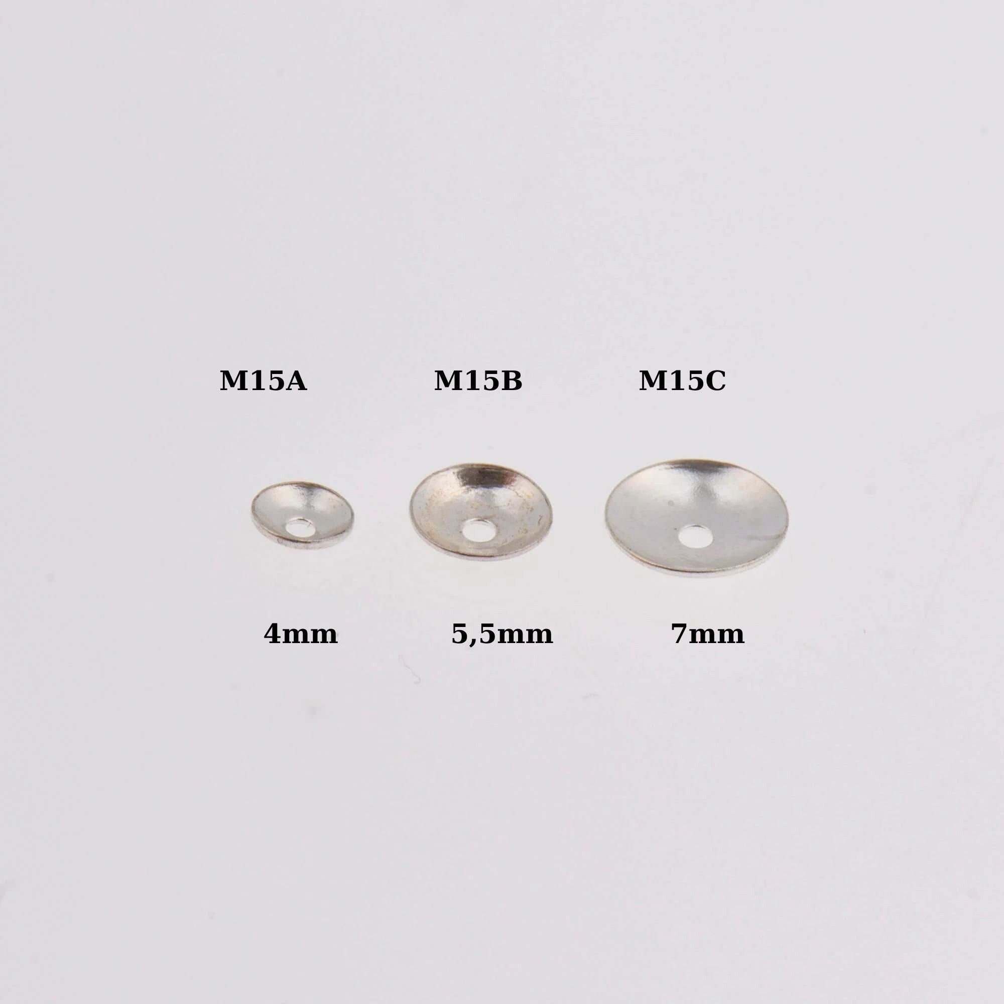 925 Silver Plain 4mm to 7mm Round Bead Caps, Solid Silver Shiny Round Bead Caps, Smooth Round Spacer Bead Caps, Jewelry Supply, M15A-C