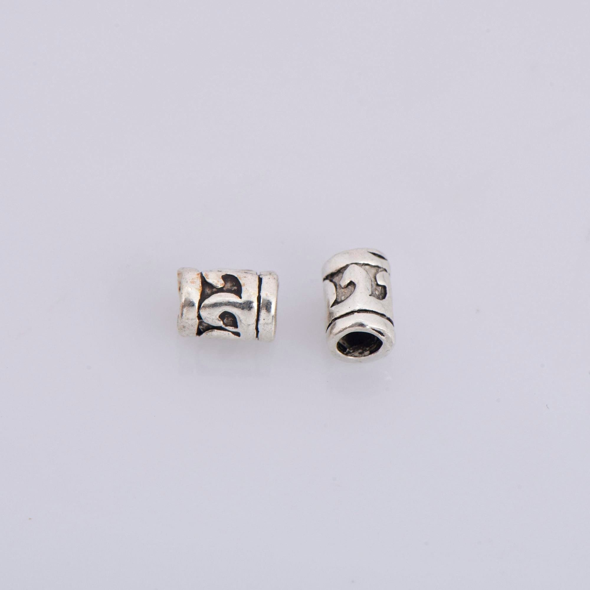 925 Sterling Silver Tube Beads, Antique Silver Tube Beads, Silver Spacer Tube Beads, Oxidized Silver Tube Beads For Jewelry Making, M20
