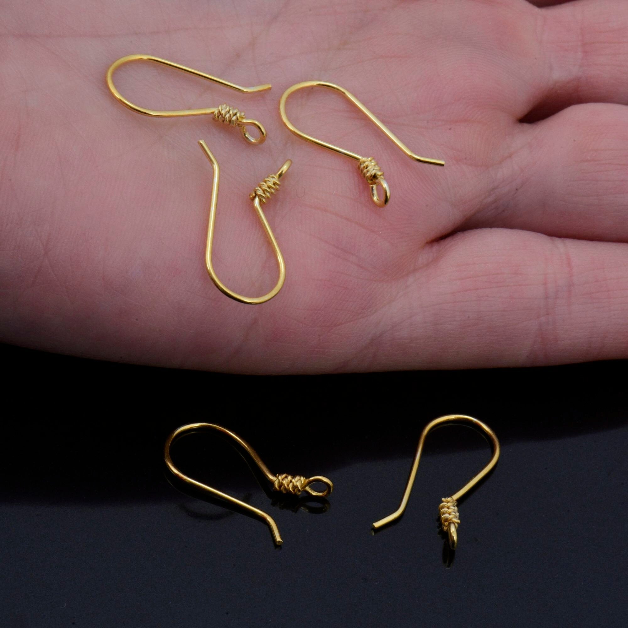 24K Gold Vermeil and 925 Silver Earrings, Plated Earring Hooks, Helix Earrings, Earring Making Supply, Jewelry Making Findings, M45/VM45