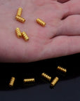 24K Gold Vermeil & 925 Silver Tube Beads, Gold Plated Coiled Tube Beads, Spacer Tube Beads, Silver Tube Beads For Jewelry Making, VM/M17