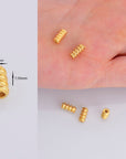 24K Gold Vermeil & 925 Silver Tube Beads, Gold Plated Coiled Tube Beads, Spacer Tube Beads, Silver Tube Beads For Jewelry Making, VM/M17