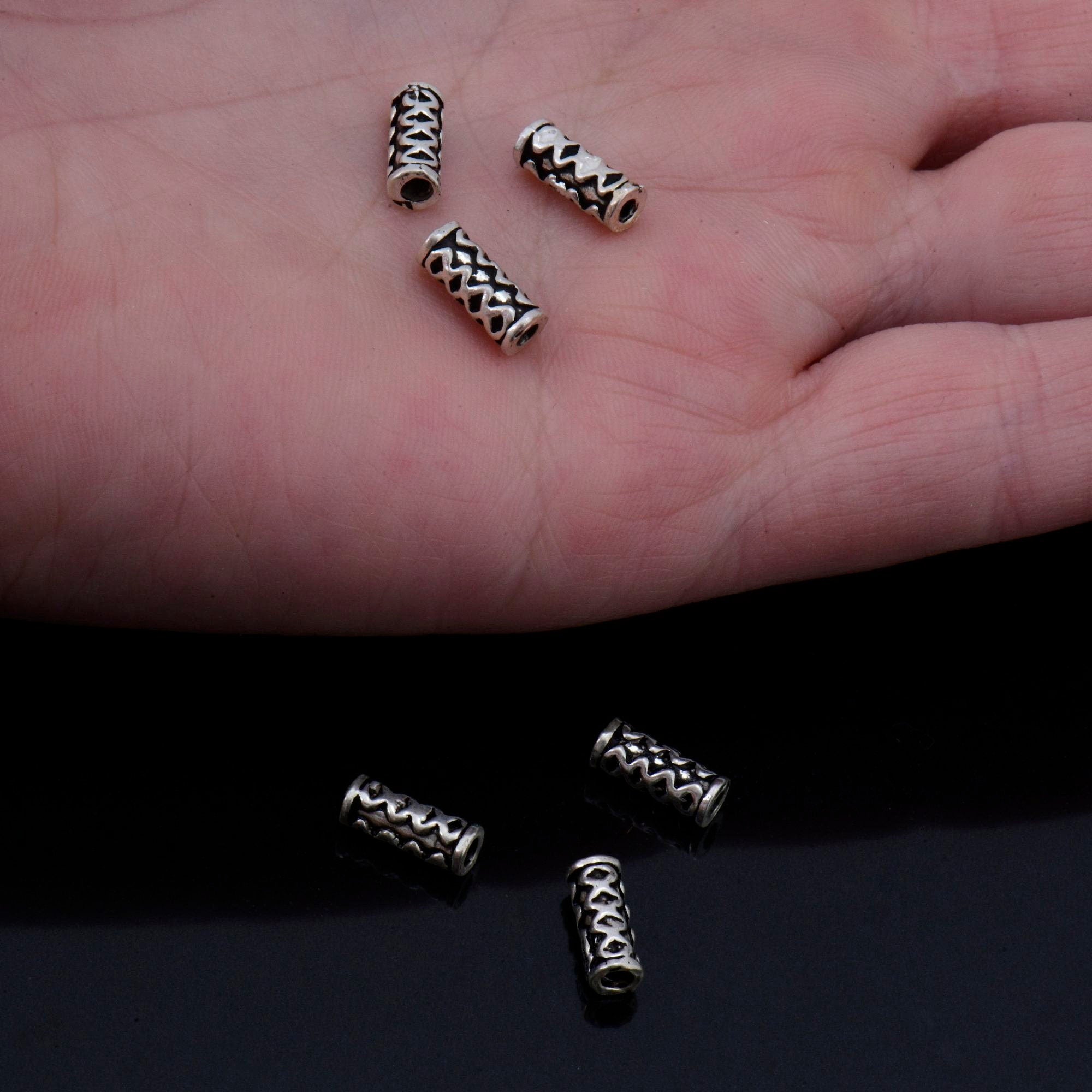 24K Gold Vermeil & 925 Silver Tube Beads, Gold Plated Tribal Tube Beads, Silver Spiral Tube Beads, Tube Beads For Jewelry Making, VM/M18