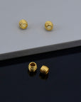 24K Gold Vermeil & 925 Silver Tube Beads, Gold Plated Coiled Tube Beads, Silver Spacer Tube Beads, Tube Beads For Jewelry Making, VM/M19