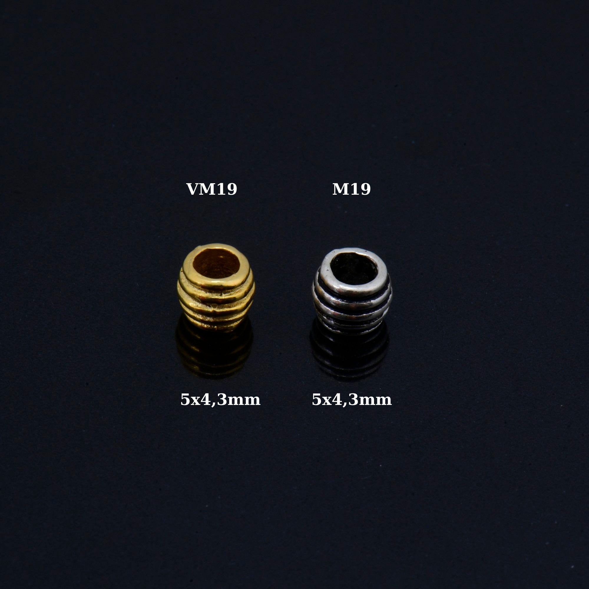 24K Gold Vermeil & 925 Silver Tube Beads, Gold Plated Coiled Tube Beads, Silver Spacer Tube Beads, Tube Beads For Jewelry Making, VM/M19