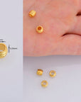 24K Gold Vermeil & 925 Silver Tube Beads, Gold Plated Coiled Tube Beads, Silver Spacer Tube Beads, Tube Beads For Jewelry Making, VM/M19