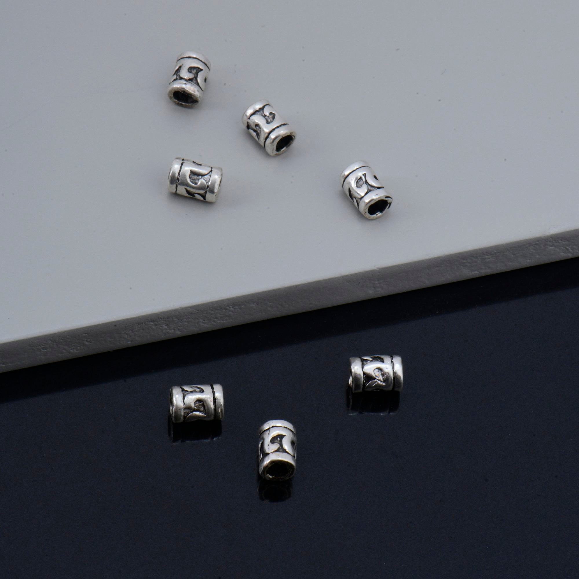 24K Gold Vermeil & 925 Silver Tube Beads, Gold Plated Tube Beads, Silver Spacer Tube Beads, Silver Tube Beads, Jewelry Making Supply, VM/M20