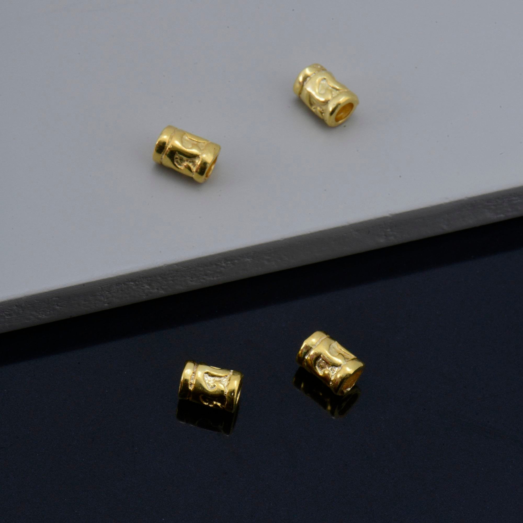 24K Gold Vermeil & 925 Silver Tube Beads, Gold Plated Tube Beads, Silver Spacer Tube Beads, Silver Tube Beads, Jewelry Making Supply, VM/M20