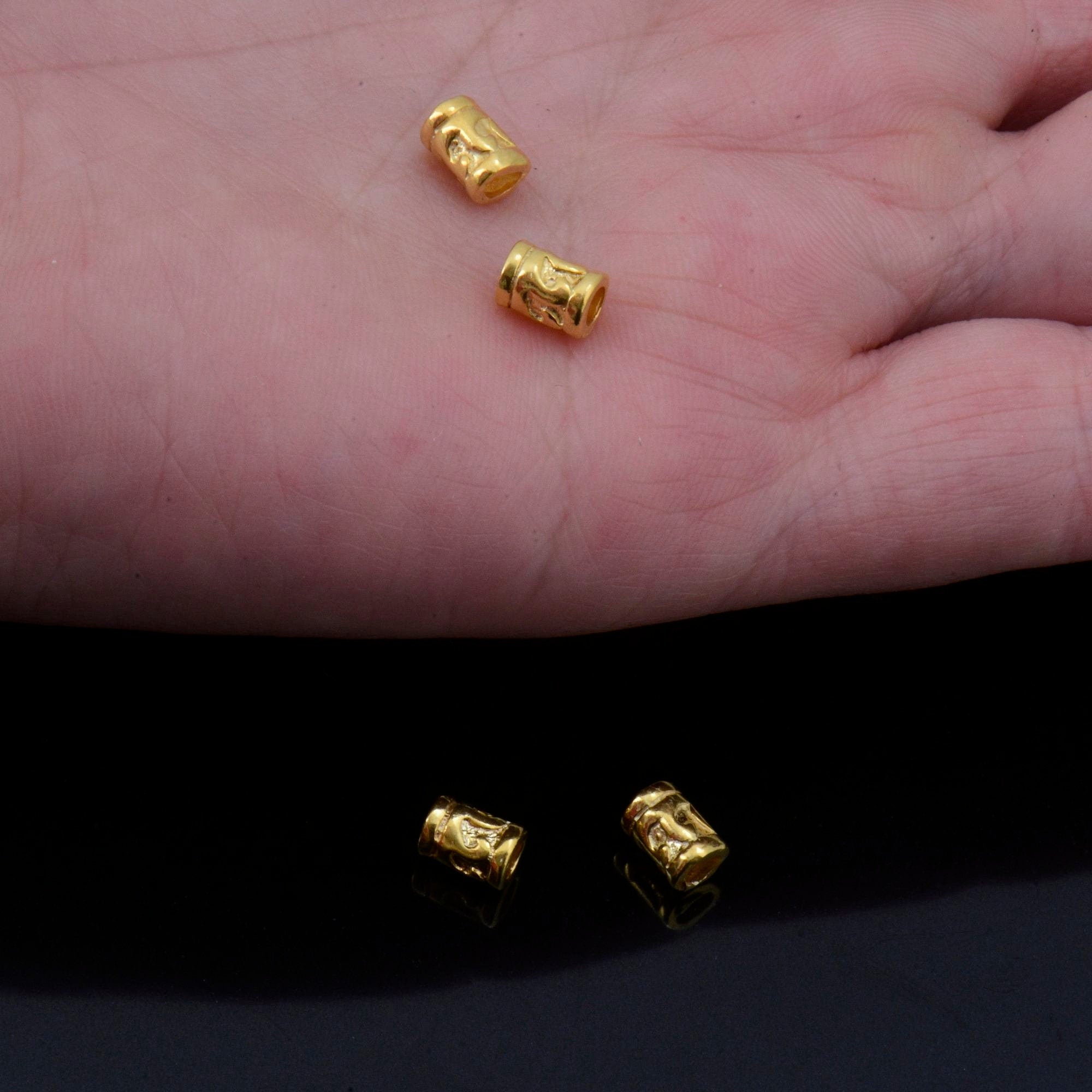 24K Gold Vermeil & 925 Silver Tube Beads, Gold Plated Tube Beads, Silver Spacer Tube Beads, Silver Tube Beads, Jewelry Making Supply, VM/M20