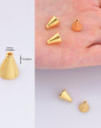 24K Gold Vermeil and 925 Silver Cone Shape Beads, Plated Cone Bead Caps, Plain Cone End Beads, Jewelry Making Supplies, VM/M28A-C