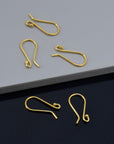 24K Gold Vermeil and 925 Silver Ear Wires, Plated Earring Hooks, Ball Ear Wires, Earrings Making Supply, Jewelry Making Findings, M38/VM38