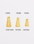 24K Gold Vermeil Cone Shape Beads, Gold Plated Cone Bead Caps, 925 Silver End Bead Cones, Pyramid Bead Caps, Jewelry Findings, VM29A-B-C