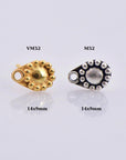 24K Gold Vermeil and 925 Silver Flower Ear Post, Flower Earring Studs with Loop, Gold Plated Earring Posts, Jewelry Making Findings, MVM52