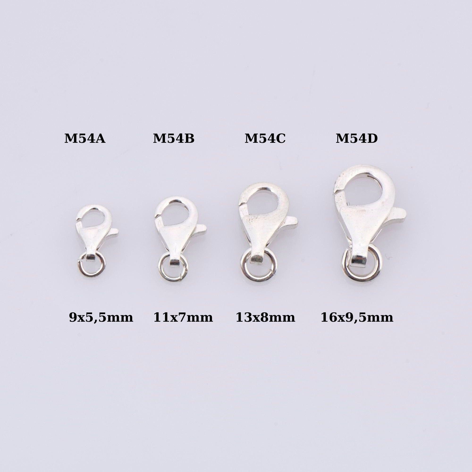 925 Sterling Silver Lobster Clasp, Solid Silver Trigger Clasp, Spring Clasp, Jewelry Crafting Supplies, Jewelry Making Findings, M54A-D