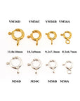 24K Gold Vermeil & 925 Silver Round Clasps, Solid Silver Round Trigger Clasp, Plated Round Spring Clasp, Jewelry Finding, M/VM56