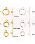 24K Gold Vermeil & 925 Silver Toggle Clasps, Silver Toggle Clasp, Plated Organic Toggle Clasp Set, Jewelry Supply, Jewelry Findings, MV/M57