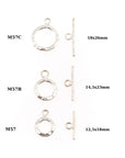 925 Solid Silver Toggle Clasp, Silver Toggle Clasps, Silver Plated Organic Toggle Clasp Set, Jewelry Supply, Jewelry Findings, M57A-C
