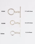 925 Silver Toggle Clasps, Solid Silver Toggle Clasp, Silver Plain Toggle Clasp Set, Jewelry Making Supplies, Jewelry Findings, M58A-C