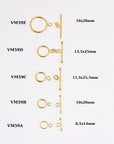 24K Gold Vermeil Toggle Clasps, 925 Solid Silver Toggle Clasp, Gold Plated Plain Toggle Clasp Set, Jewelry Supply, Jewelry Findings, VM59A-E
