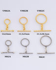 24K Gold Vermeil & 925 Silver Twisted Toggle Clasps, Silver Twisted Rope Design Toggle Clasp Set, Jewelry Supplies Findings, M/VM62A-C