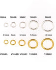 925 Silver and 24K Gold Plated Open Rings, Gold Vermeil & Sterling Open High quality Tough Jump Rings, Jewelry Supplies, M/VM68 A-E