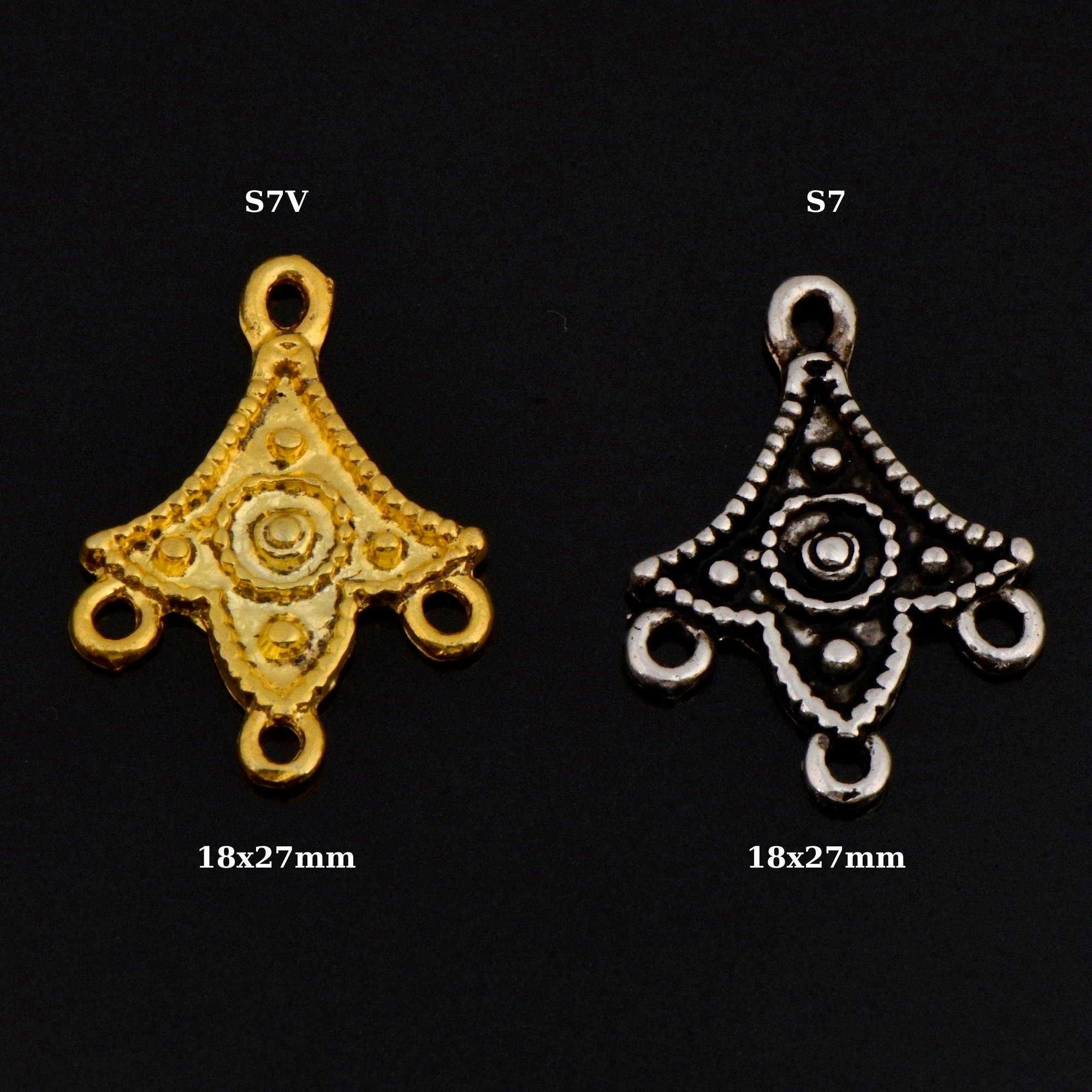 925 Sterling Silver & 24K Gold Vermeil Chandelier Component for Earring, Pendants, Chandelier Connector, Jewelry Findings, SV7/S7