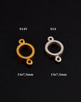 925 Sterling Silver & 24K Gold Vermeil Circle Connector Charms, Bezel Connector Charm, Round Connector Charm, Jewelry Making, S14V\S14