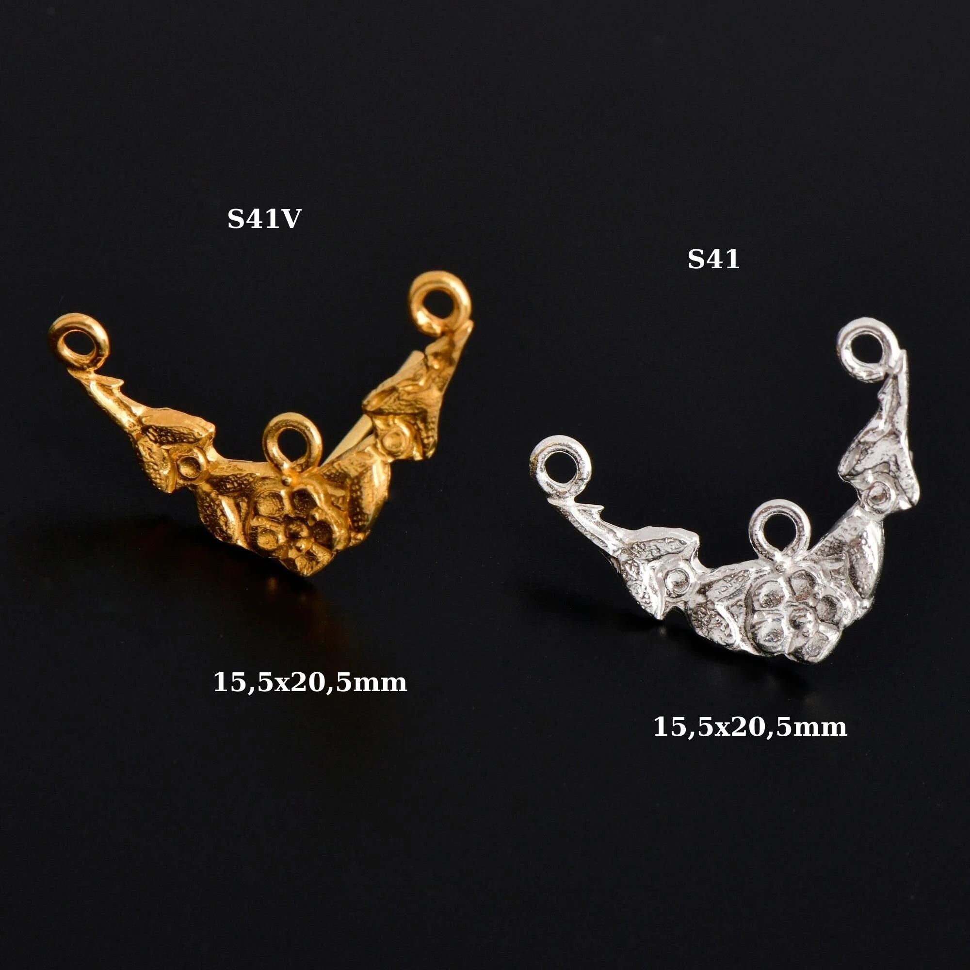 24K Gold Vermeil & 925 Silver Flower Earring Posts, Silver Daisy Stud Earrings with Hooks, Jewelry Making Finding, S41V/S41