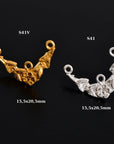 24K Gold Vermeil & 925 Silver Flower Earring Posts, Silver Daisy Stud Earrings with Hooks, Jewelry Making Finding, S41V/S41