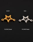 925 Sterling Silver & 24K Gold Vermeil Star Connector Charms, Star Shape Connector, Connector For Jewelry Making, S52V/S52