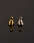 925 Sterling Silver and 24 K Gold Vermeil Peg Bail Hand Made Bead Caps for Half Drilled Beads, M75/VM75