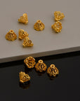 24K Gold Vermeil Filigree Bead Caps, Handmade Silver Bead Caps in 24K Gold, 925 Silver Bead Caps, Spacer Bead Caps, Jewelry Supplies, VM81