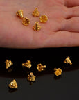 24K Gold Vermeil Filigree Bead Caps, Handmade Silver Bead Caps in 24K Gold, 925 Silver Bead Caps, Spacer Bead Caps, Jewelry Supplies, VM83