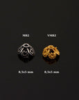 24K Gold Vermeil and 925 Silver Filigree Bead Caps, Handmade Bead Caps, Flower Bead Caps, Spacer Bead Caps, Jewelry Supplies, M/VM82