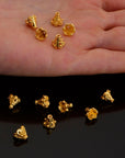 24K Gold Vermeil and 925 Silver Filigree Bead Caps, Handmade Bead Caps, Flower Bead Caps, Spacer Bead Caps, Jewelry Supplies, M/VM83