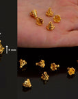 24K Gold Vermeil and 925 Silver Filigree Bead Caps, Handmade Bead Caps, Flower Bead Caps, Spacer Bead Caps, Jewelry Supplies, M/VM83