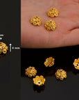 24K Gold Vermeil Filigree Bead Caps, Handmade Silver Bead Caps in 24K Gold, 925 Silver Bead Caps, Spacer Bead Caps, Jewelry Supplies, VM85