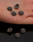 24K Gold Vermeil and 925 Silver Filigree Bead Caps, Handmade Silver Bead Caps, Gold Bead Caps, Spacer Bead Caps, Jewelry Supplies, M/VM85