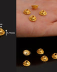 24K Gold Vermeil Filigree Bead Caps, Handmade Silver Bead Caps in 24K Gold, 925 Silver Bead Caps, Spacer Bead Caps, Jewelry Supplies, VM86
