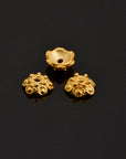 24K Gold Vermeil Filigree Bead Caps, Handmade Silver Bead Caps in 24K Gold, 925 Silver Bead Caps, Spacer Bead Caps, Jewelry Supplies, VM87