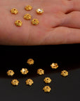 24K Gold Vermeil and 925 Silver Filigree Bead Caps, Handmade Silver Bead Caps, Gold Bead Caps, Spacer Bead Caps, Jewelry Supplies, M/VM87