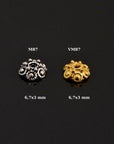 24K Gold Vermeil and 925 Silver Filigree Bead Caps, Handmade Silver Bead Caps, Gold Bead Caps, Spacer Bead Caps, Jewelry Supplies, M/VM87