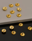 24K Gold Vermeil and 925 Silver Filigree Bead Caps, Handmade Silver Bead Caps, Gold Bead Caps, Spacer Bead Caps, Jewelry Supplies, M/VM88