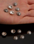925 Sterling Silver Handmade Bead Caps, Studded Solid Silver Bead Caps, 925 Silver Bead Caps, Jewelry Supplies, M89