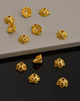 24K Gold Vermeil and 925 Silver Filigree Bead Caps, Handmade Silver Bead Caps, Gold Bead Caps, Spacer Bead Caps, Jewelry Supplies, M/VM90