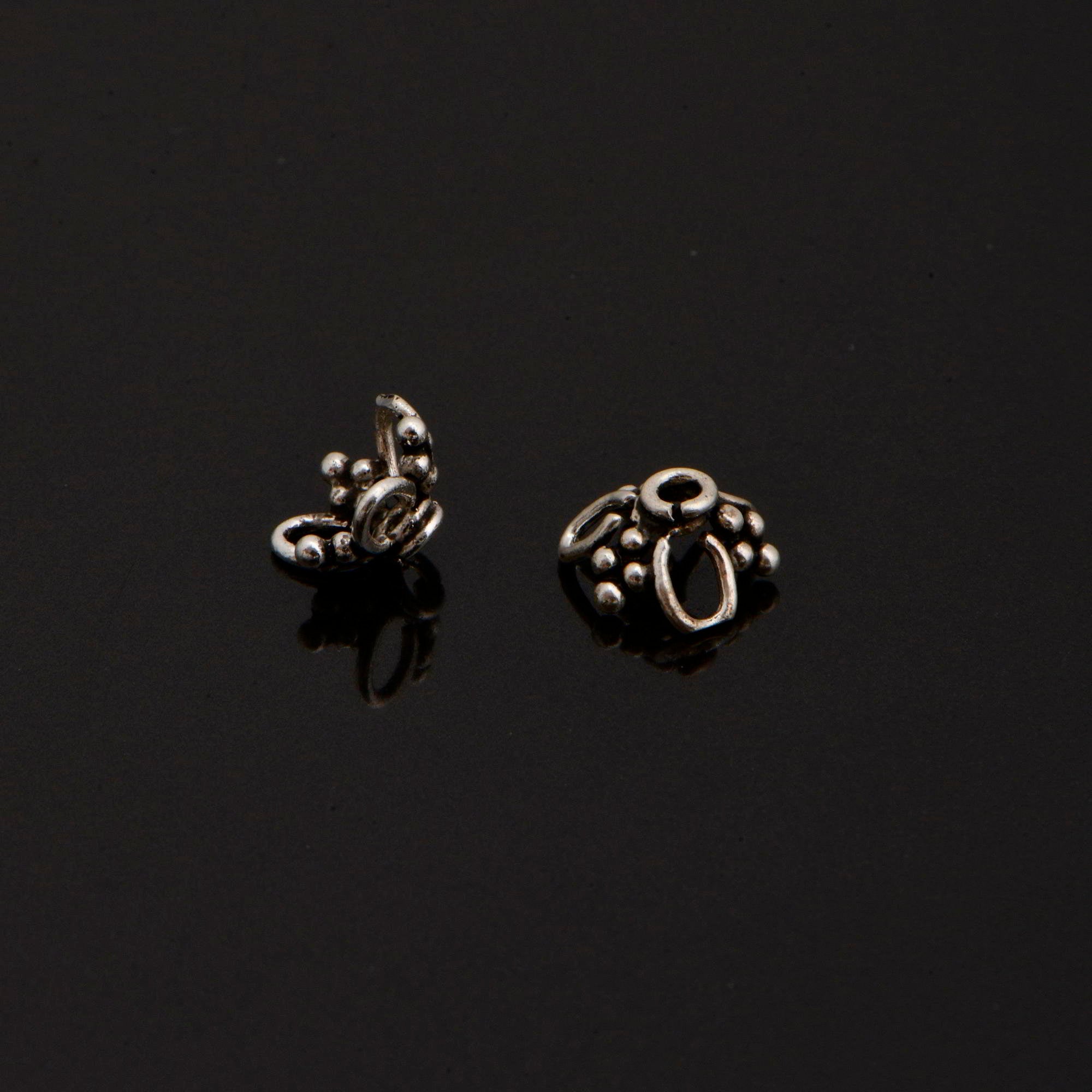 925 Sterling Silver Filigree Bead Caps, Handmade Silver Bead Caps, Solid Silver Bead Caps, Spacer Bead Caps, Jewelry Supply, M91