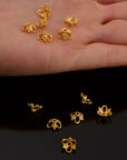24K Gold Vermeil Filigree Bead Caps, Handmade Silver Bead Caps in 24K Gold, 925 Silver Bead Caps, Spacer Bead Caps, Jewelry Supplies, VM91