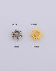 925 Sterling Silver & 24K Gold Vermeil 7.5mm Bead Caps, Silver Bead Caps in Gold, Gold Plated Bead Caps, Jewelry Spacer Bead Caps, VM11/M11